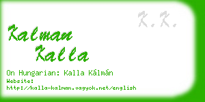 kalman kalla business card