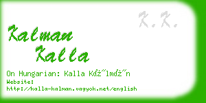 kalman kalla business card